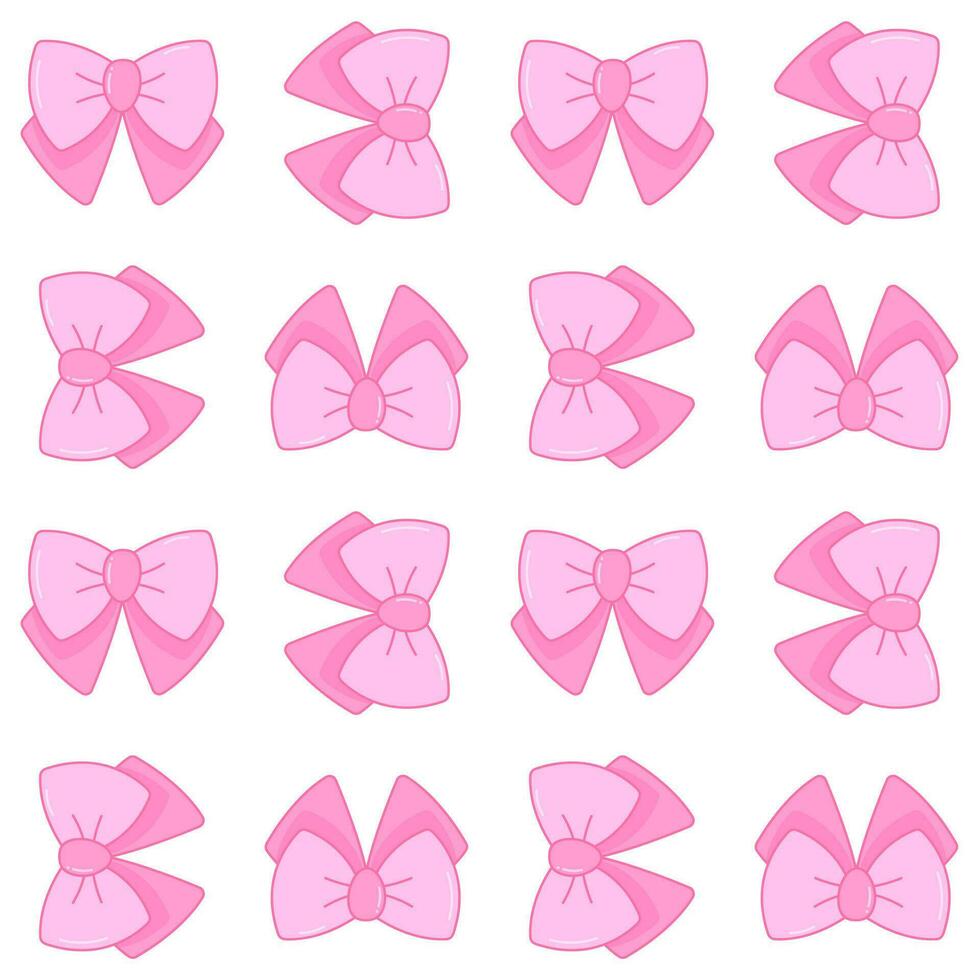 Cute bow. Glamour pink vibe. Seamless pattern. vector