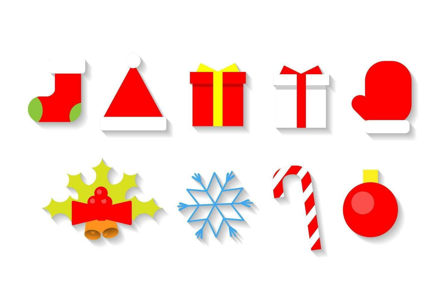 Navidad artículos plano icono vector