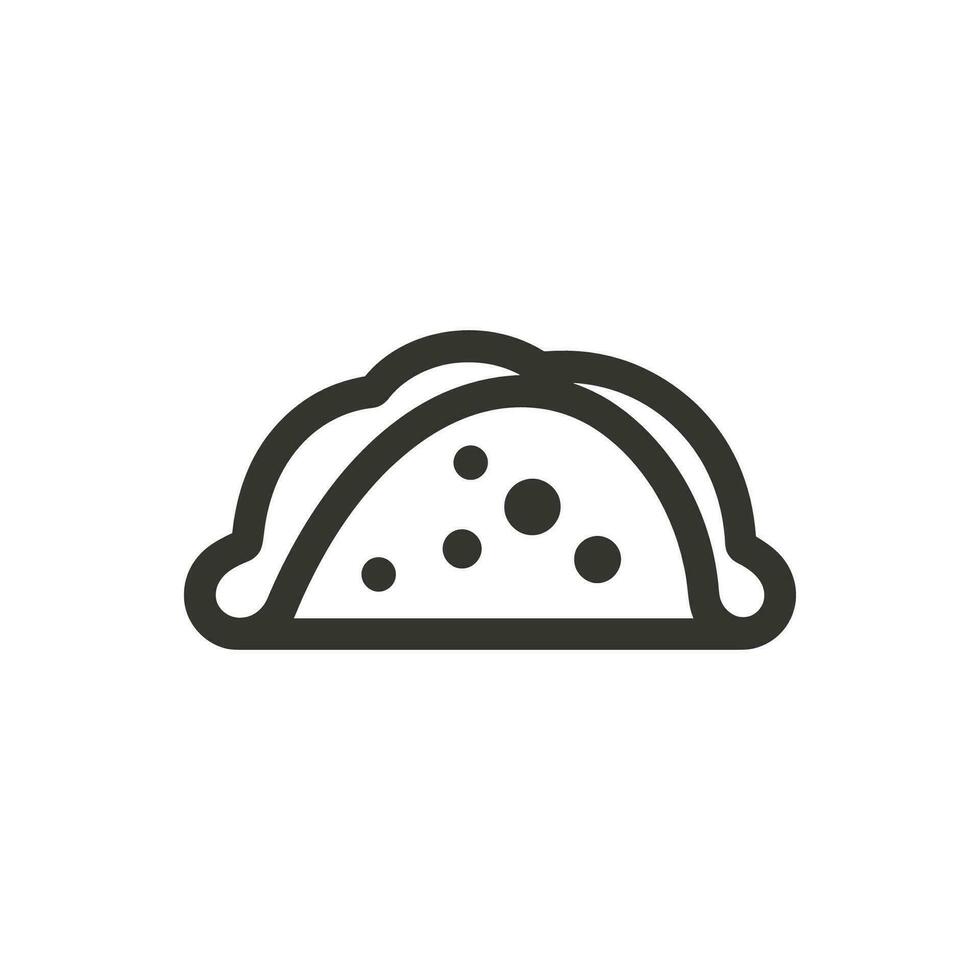 Taco Icon on White Background - Simple Vector Illustration