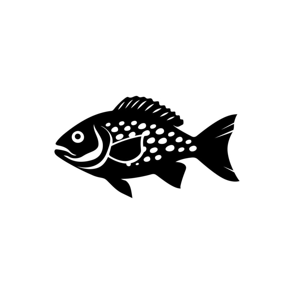 Grouper fish Icon on White Background - Simple Vector Illustration