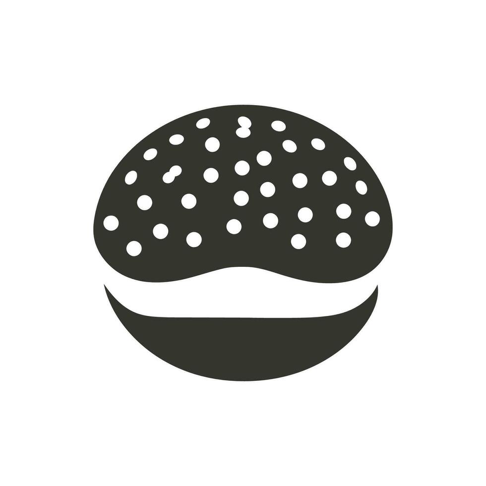 Poppy Seed Bun Icon on White Background - Simple Vector Illustration