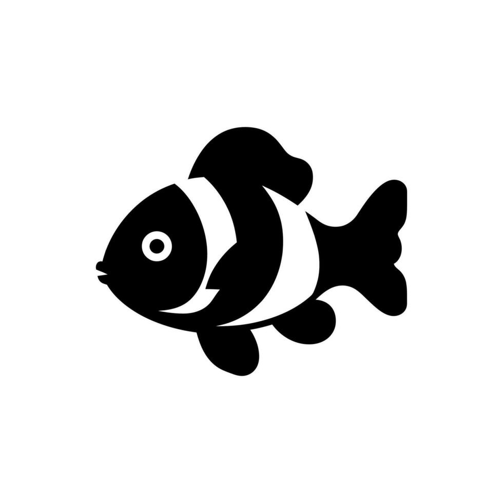 Clownfish Icon on White Background - Simple Vector Illustration