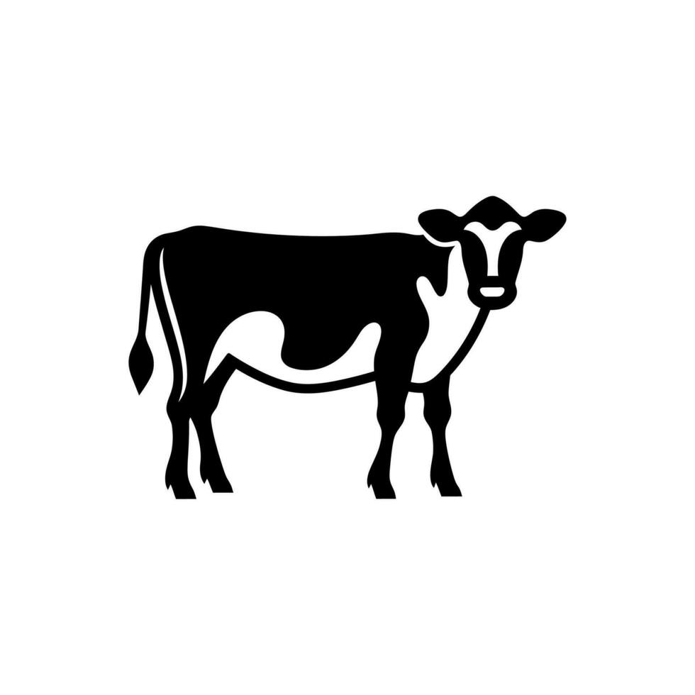 vaca icono aislado en blanco antecedentes vector