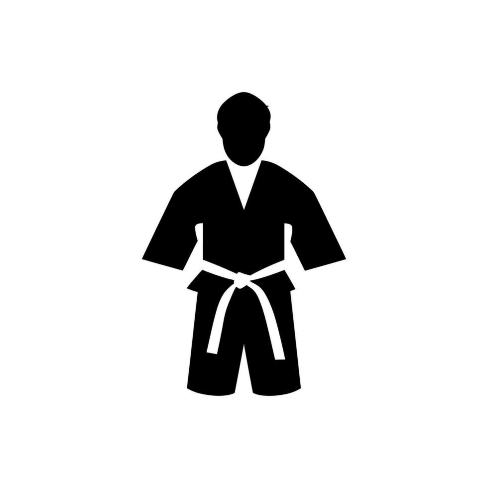taekwondo uniforme icono en blanco antecedentes - sencillo vector ilustración