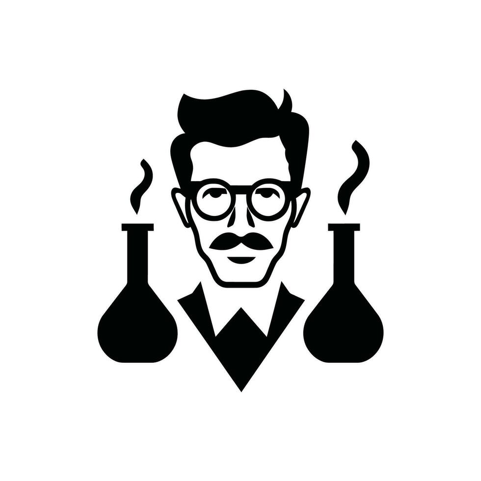 Biochemist Icon on White Background - Simple Vector Illustration