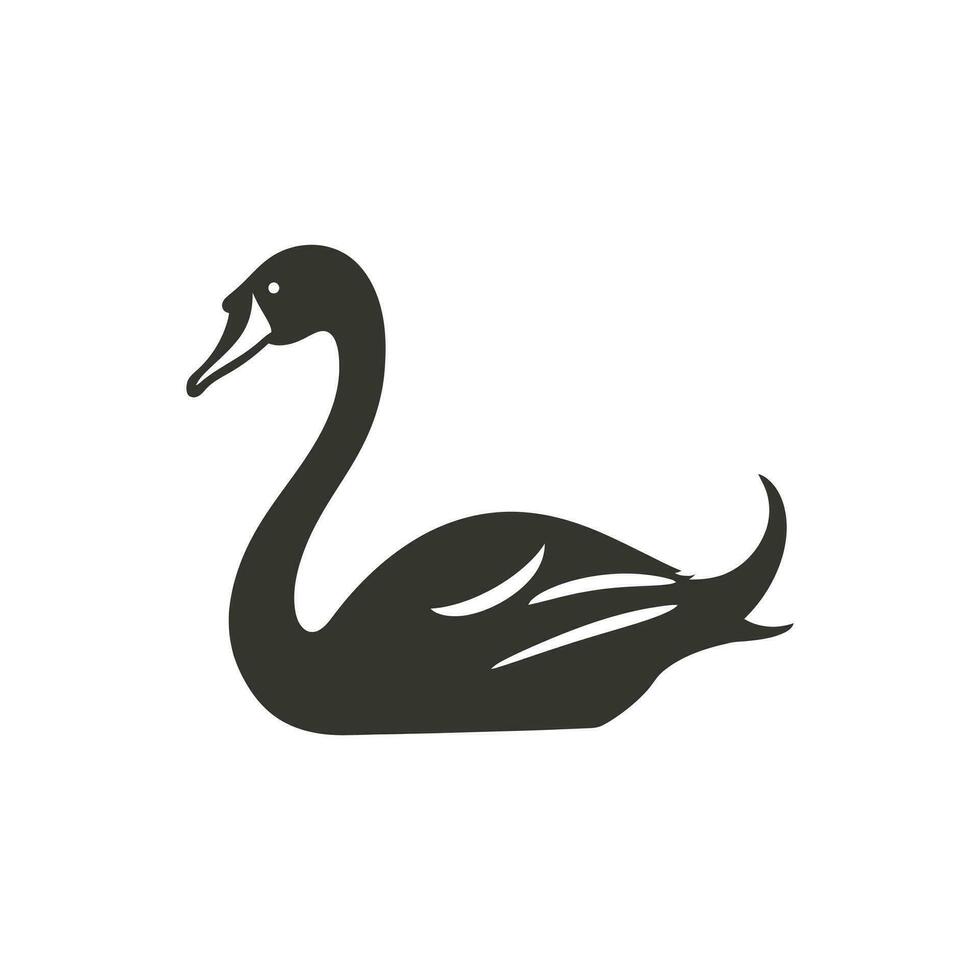 cisne pájaro icono en blanco antecedentes - sencillo vector ilustración