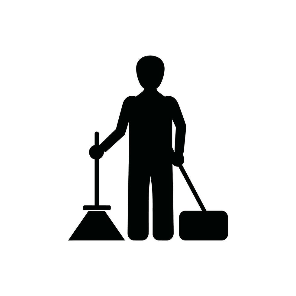 Cleaner Icon on White Background - Simple Vector Illustration