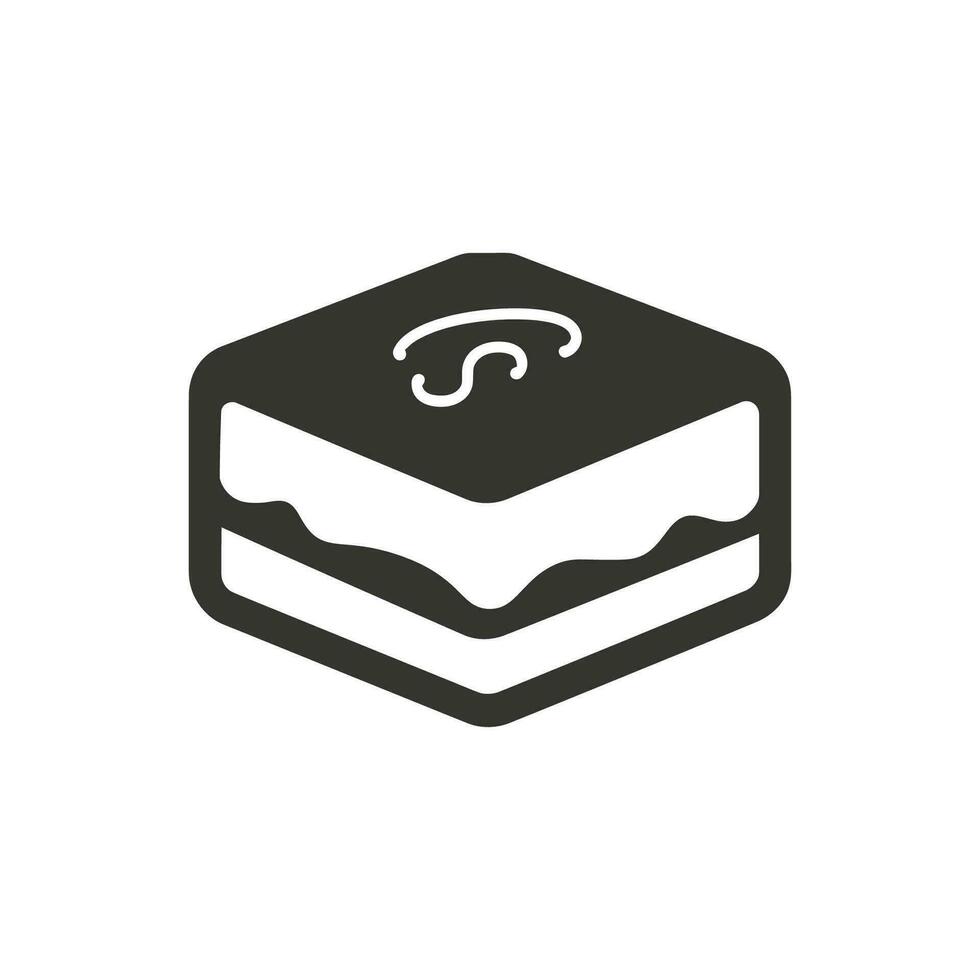 Tiramisu Icon on White Background - Simple Vector Illustration