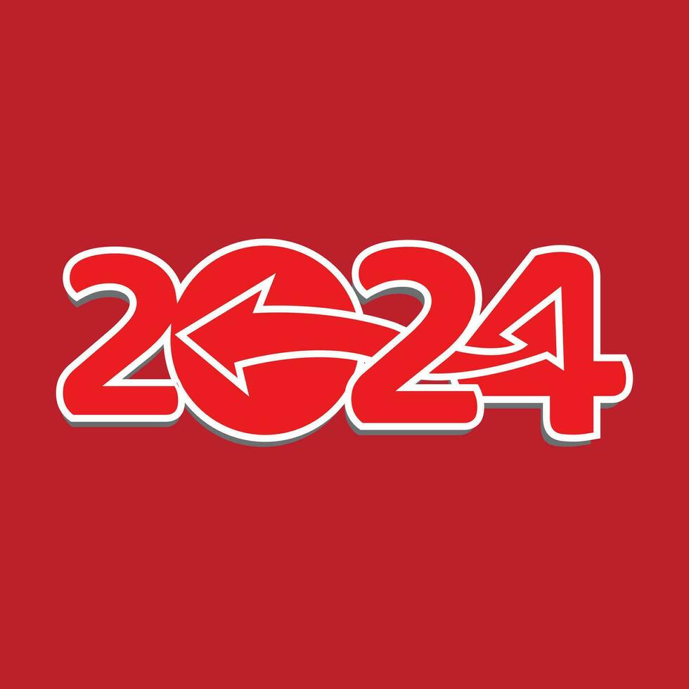 contento nuevo año 2024 vector diseño 2024 víspera