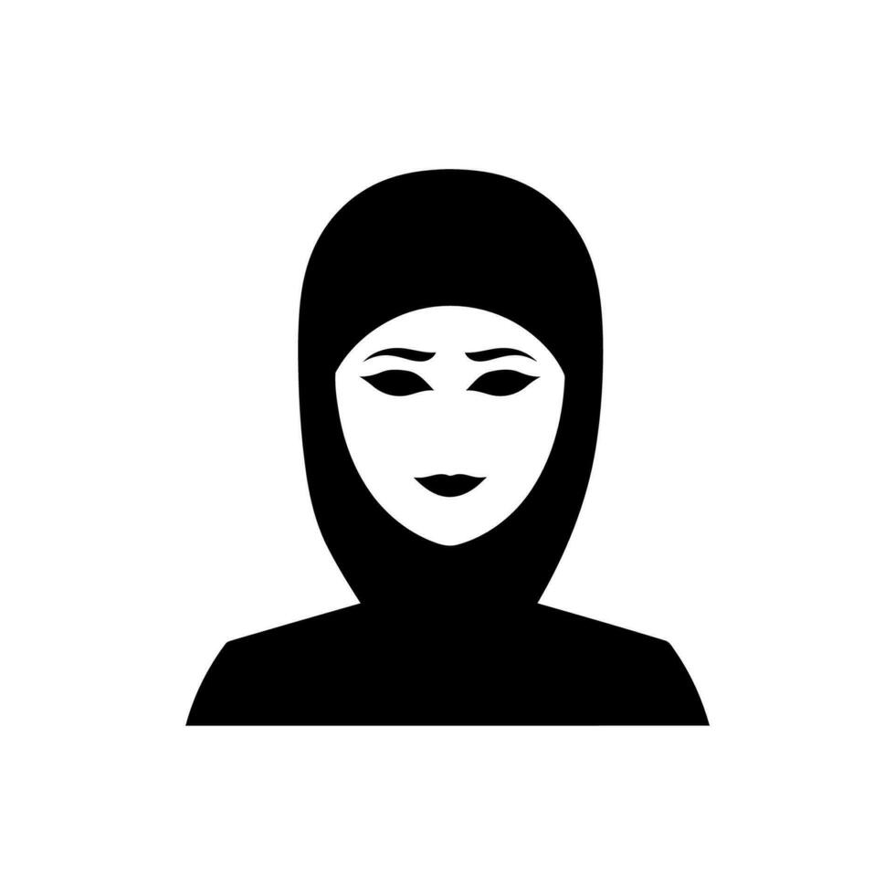 Muslim female icon on white background vector