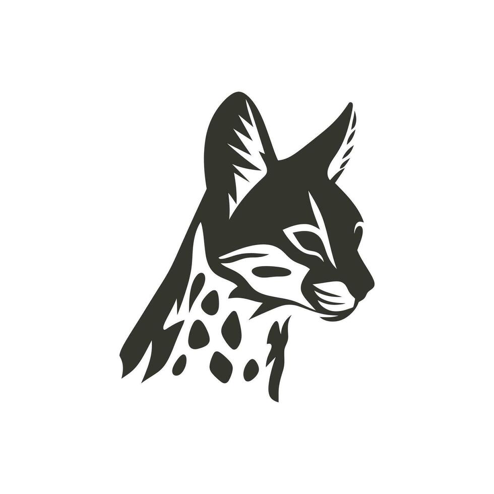 Serval Icon on White Background - Simple Vector Illustration