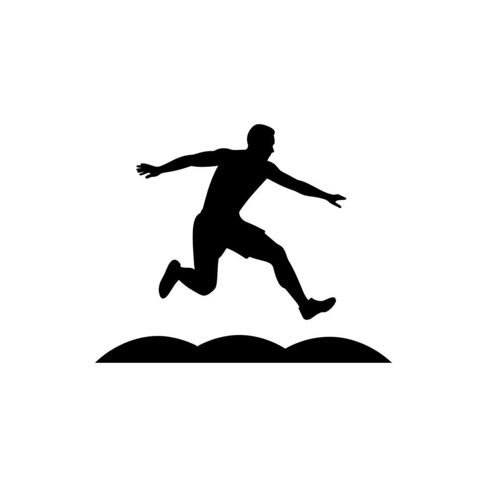 Long Jump Icon on White Background - Simple Vector Illustration