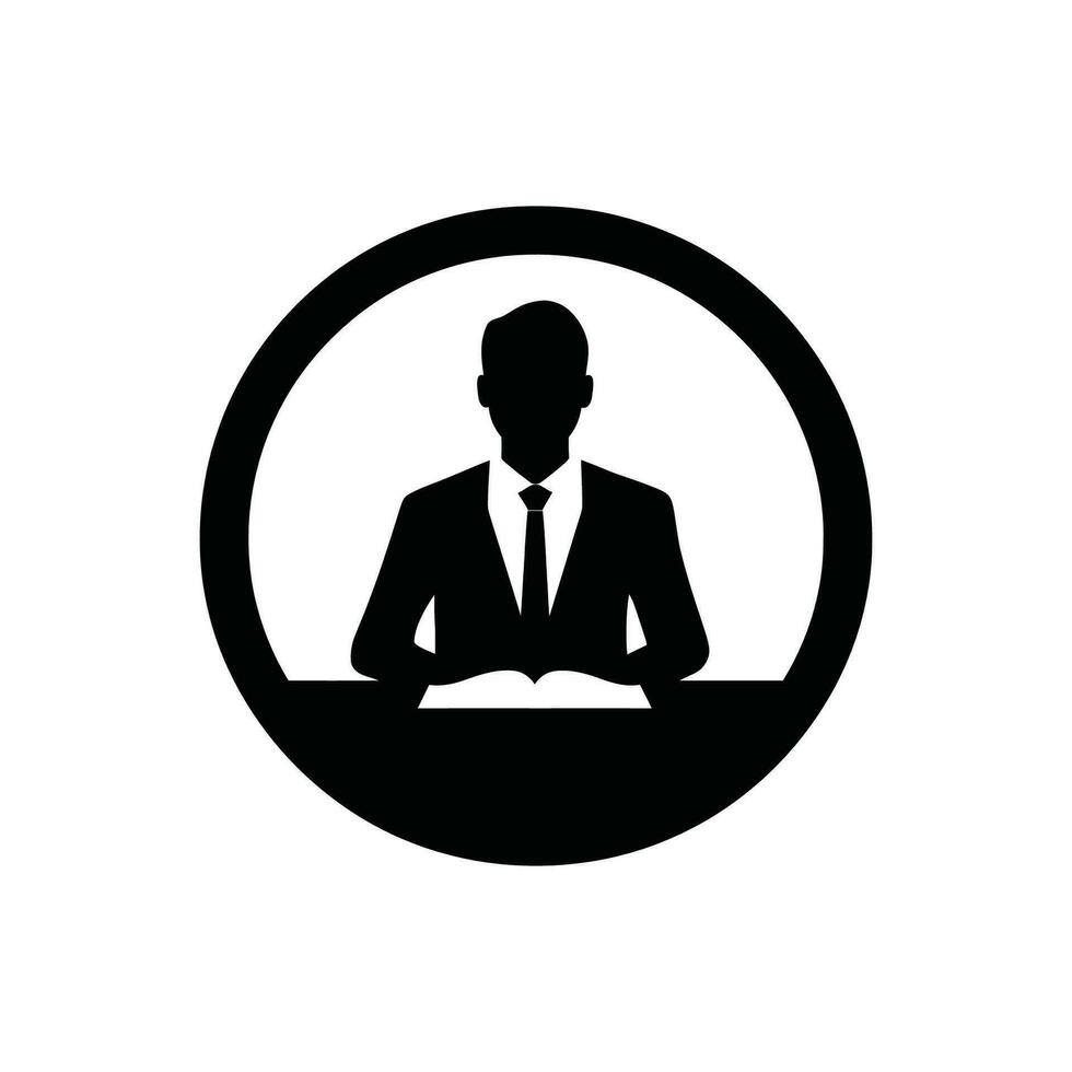 Financial Analyst Icon on White Background - Simple Vector Illustration