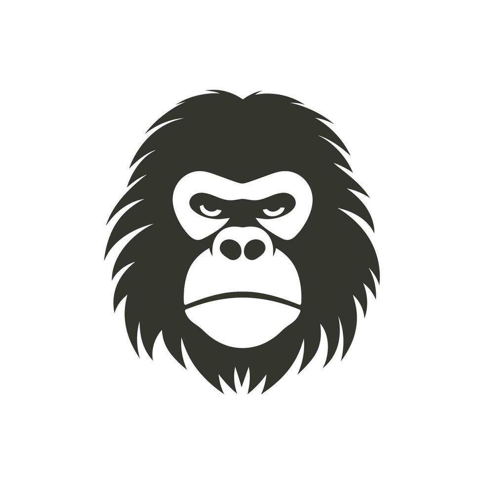 orangután icono en blanco antecedentes - sencillo vector ilustración