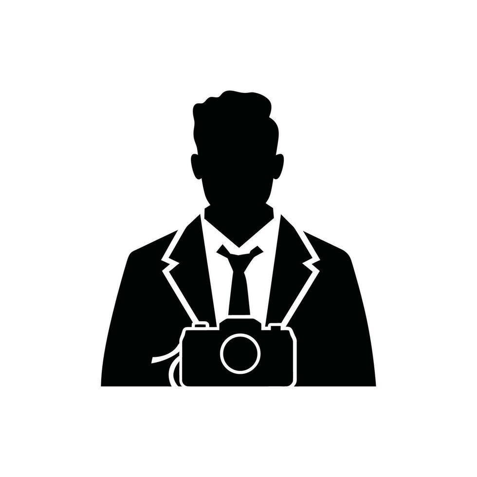 periodista icono en blanco antecedentes - sencillo vector ilustración