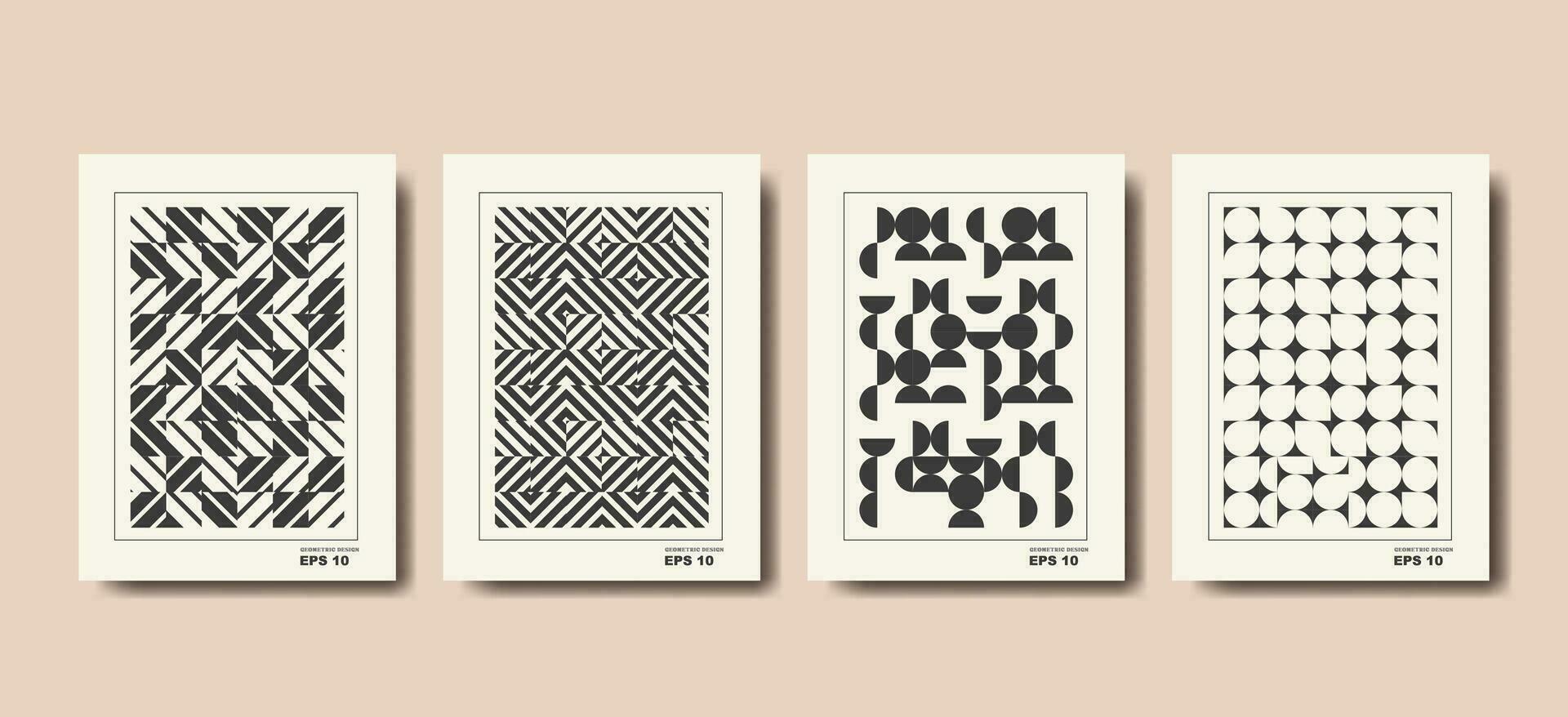 Brutalism covers design. Minimal geometric shapes compositions. Applicable for brochures, posters, covers and banners. vector