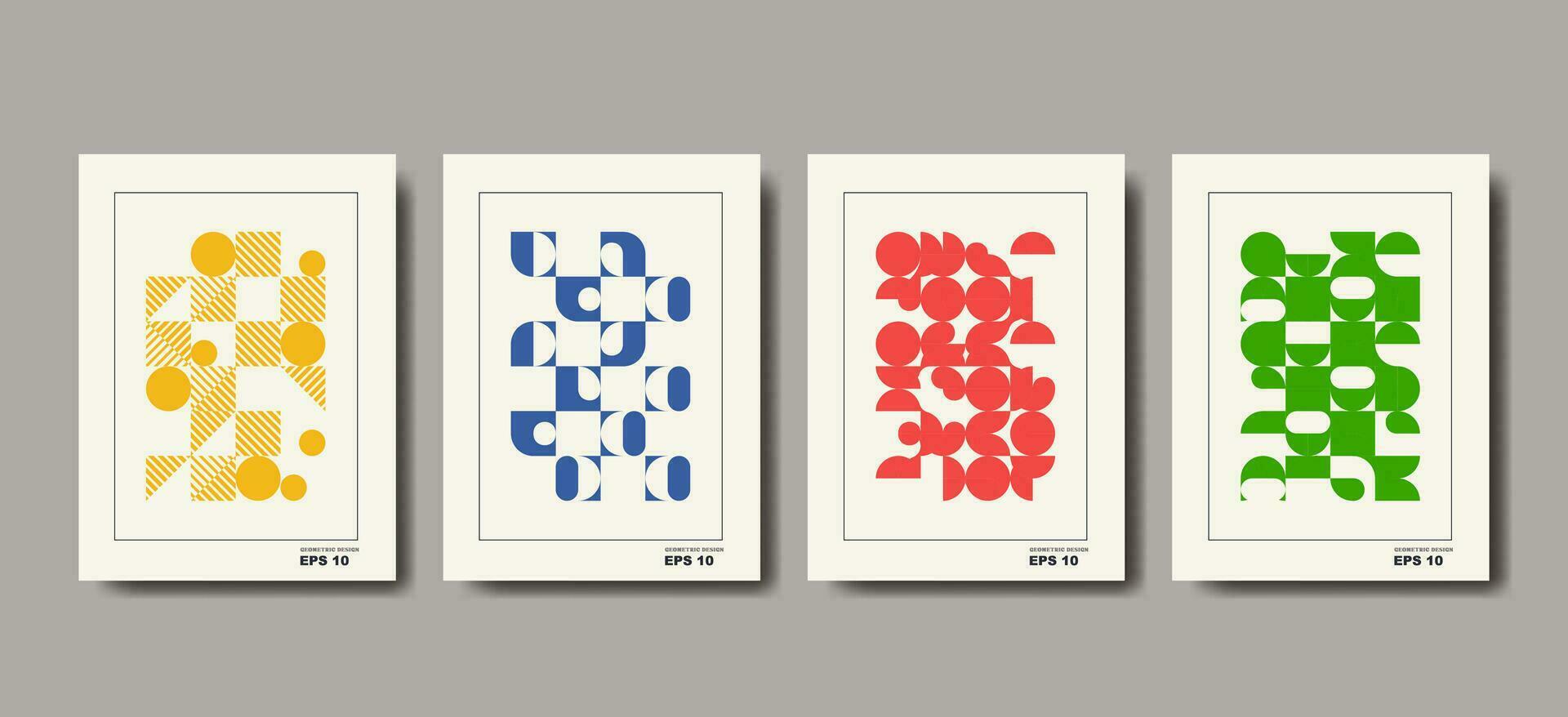 Brutalism covers design. Minimal geometric shapes compositions. Applicable for brochures, posters, covers and banners. vector