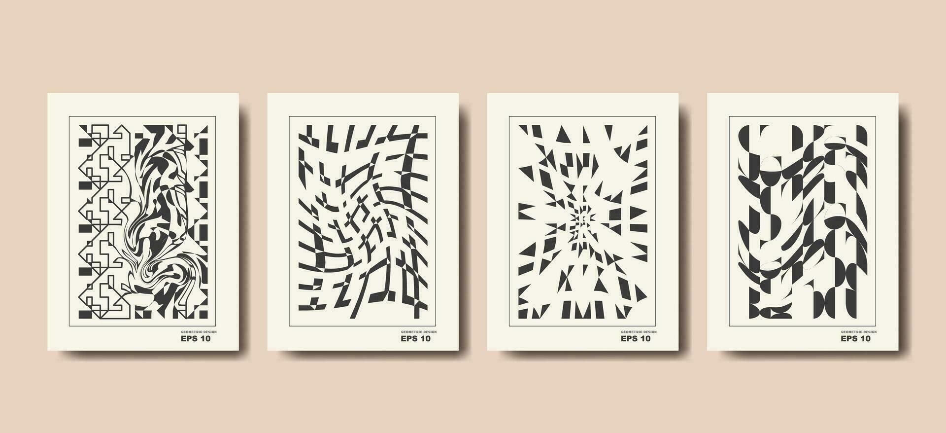 Brutalism covers design. Minimal geometric shapes compositions. Applicable for brochures, posters, covers and banners. vector
