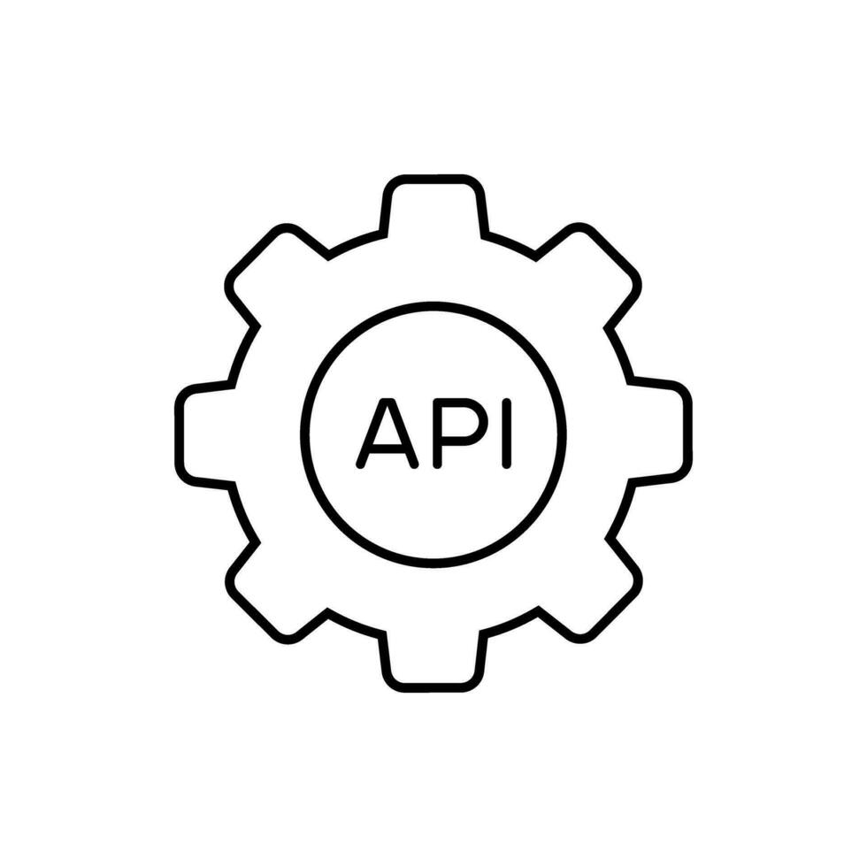 api vector icono. software integración ilustración signo. solicitud símbolo.