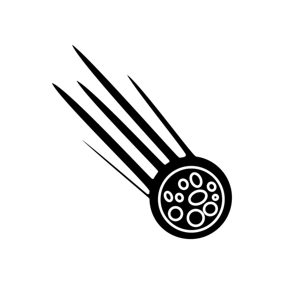 Comet icon vector. Asteroid illustration sign. Meteorite symbol. Cosmos logo. vector