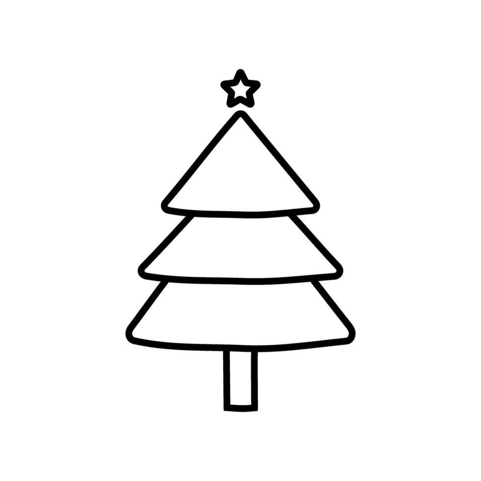 Christmas tree vector icon. new year illustration sign. winter symbol.