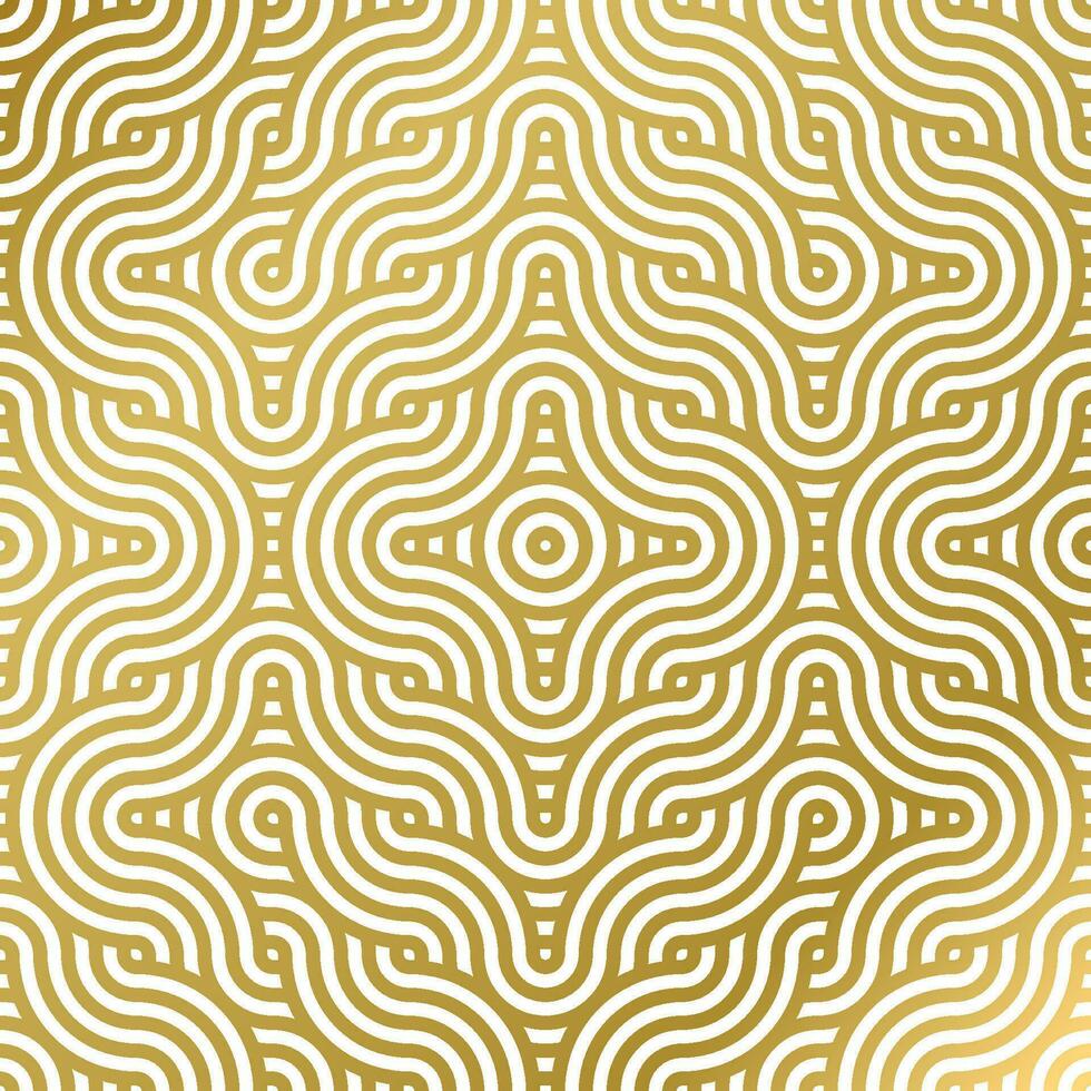 pattern seamless luxury white and gold wave circle line abstract. Geometric line panorama vector design for Christmas background