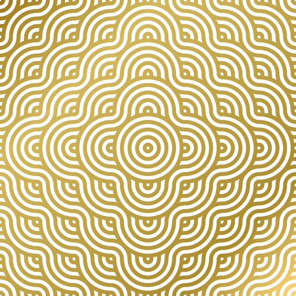 pattern seamless luxury white and gold wave circle line abstract. Geometric line panorama vector design for Christmas background