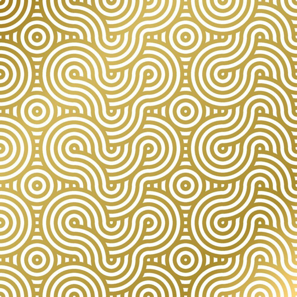 pattern seamless luxury white and gold wave circle line abstract. Geometric line panorama vector design for Christmas background