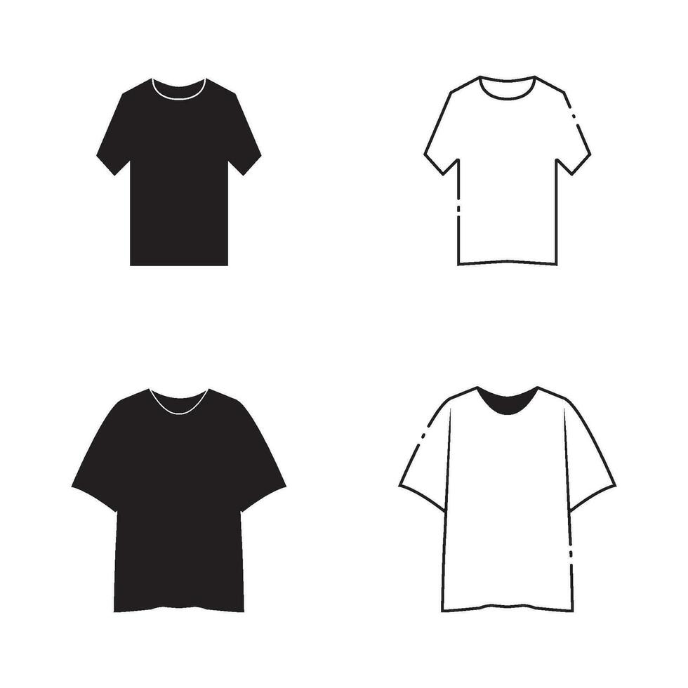 corto manga camisa colección icono vector