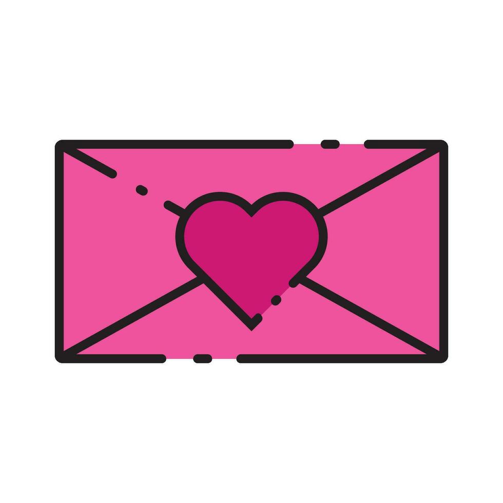 Valentine's Day love letter icon vector