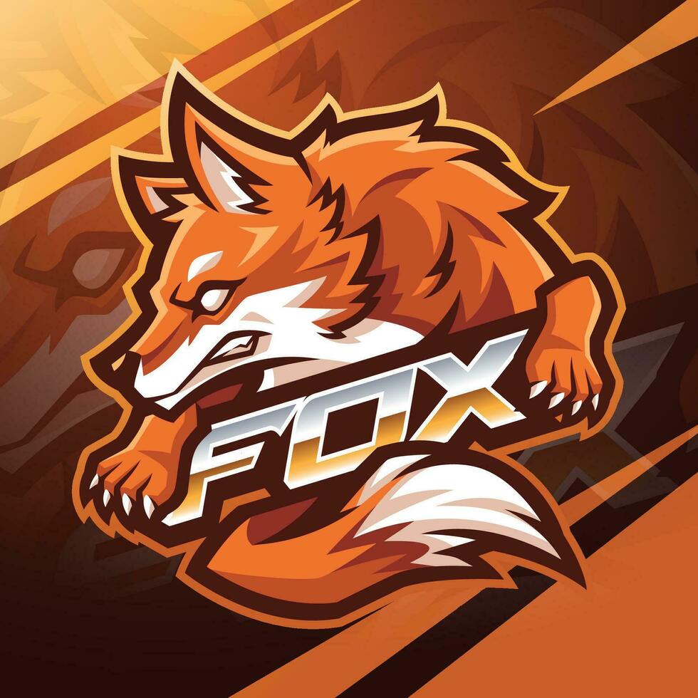 Fox esport mascot logo design vector