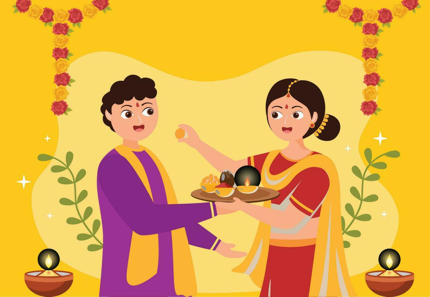 feliz bhai dooj vector