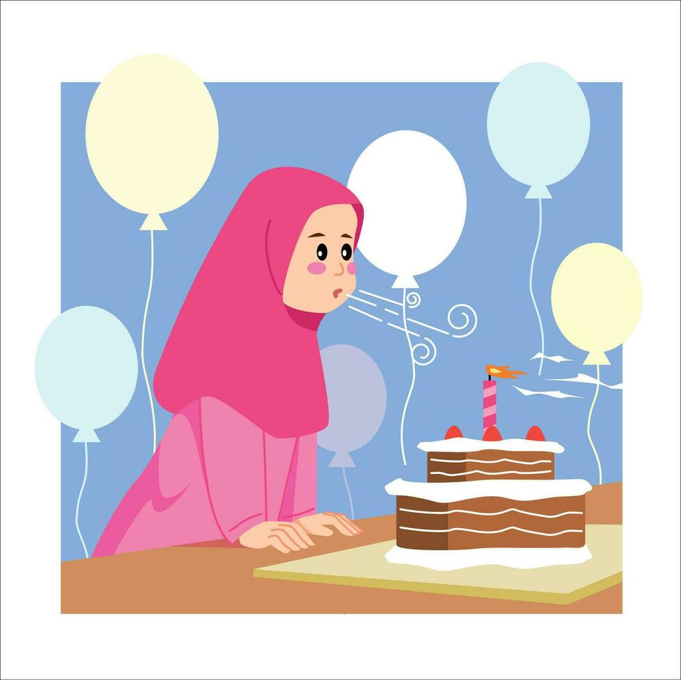 girl is celebrating a birthday 2 vector