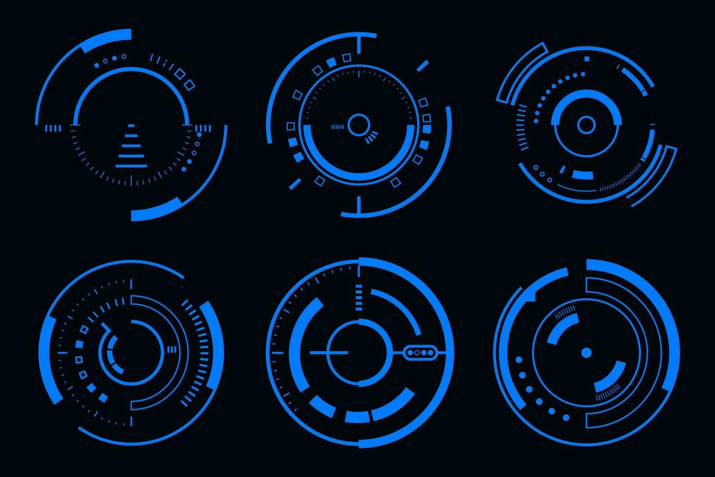 Vector HUD circle frame interface technology futuristic element.
