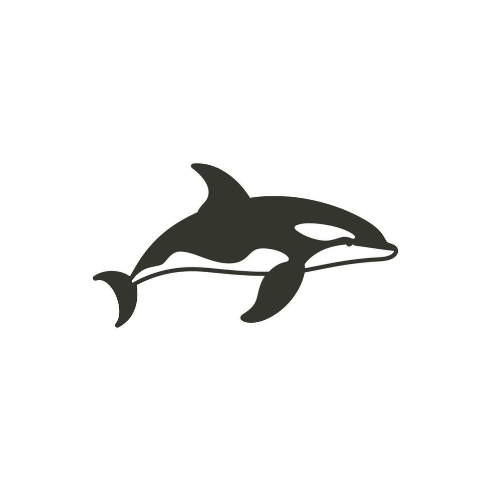 Orca Icon on White Background - Simple Vector Illustration