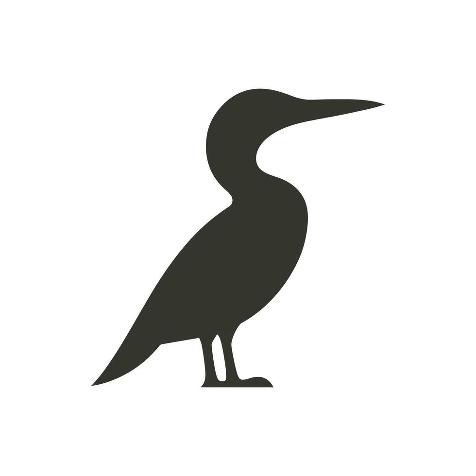 cormorán pájaro icono en blanco antecedentes - sencillo vector ilustración