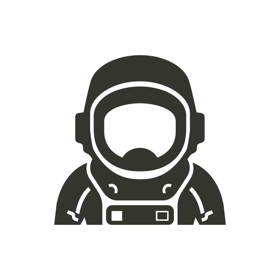 un astronauta en el vacío de espacio icono en blanco antecedentes - sencillo vector ilustración