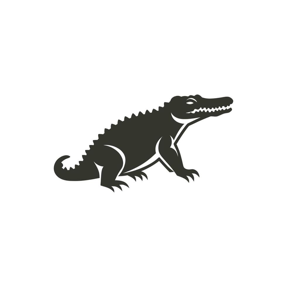 caimán reptil icono en blanco antecedentes - sencillo vector ilustración