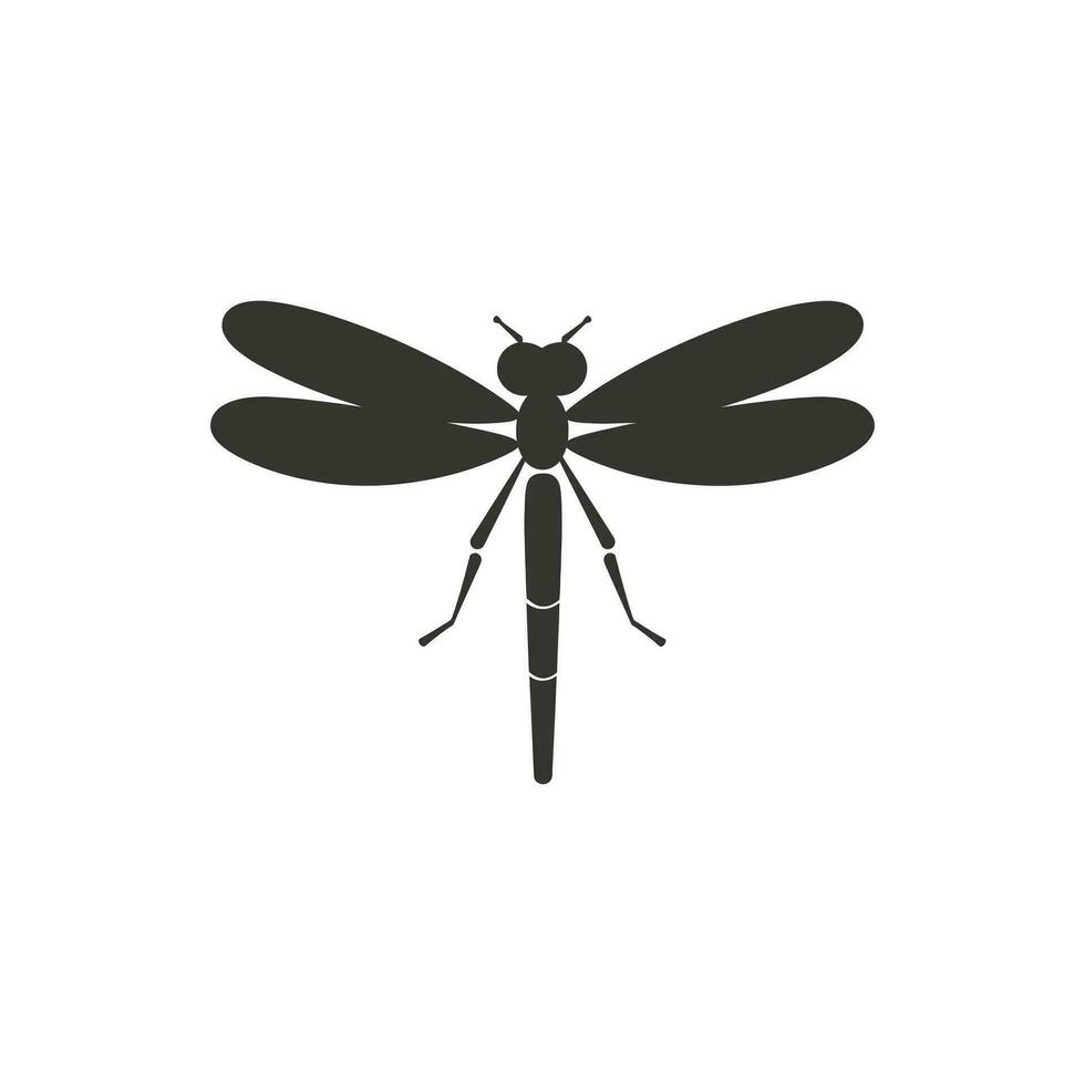 Dragonfly Insect Icon on White Background - Simple Vector Illustration