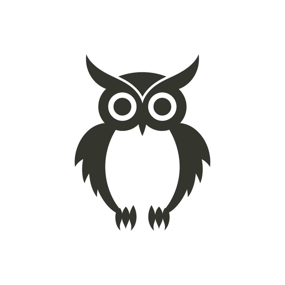 Owl Icon on White Background - Simple Vector Illustration