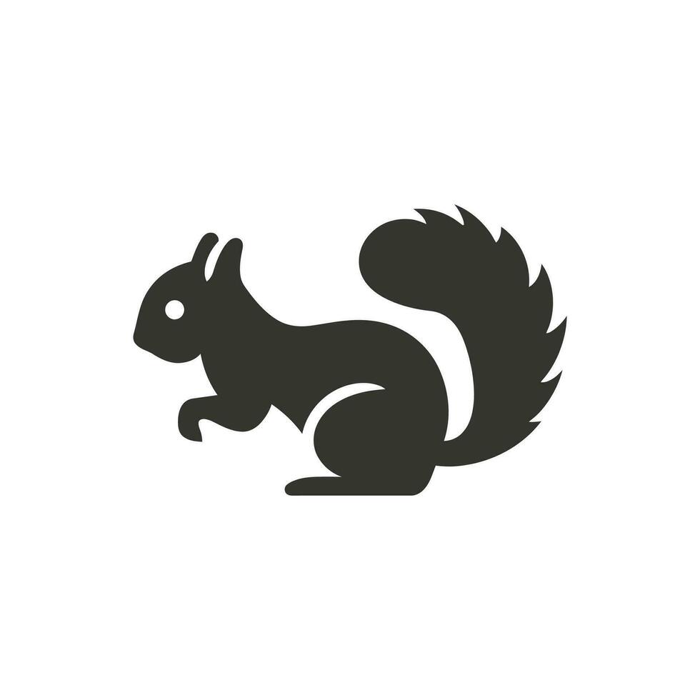 Squirrel Icon on White Background - Simple Vector Illustration