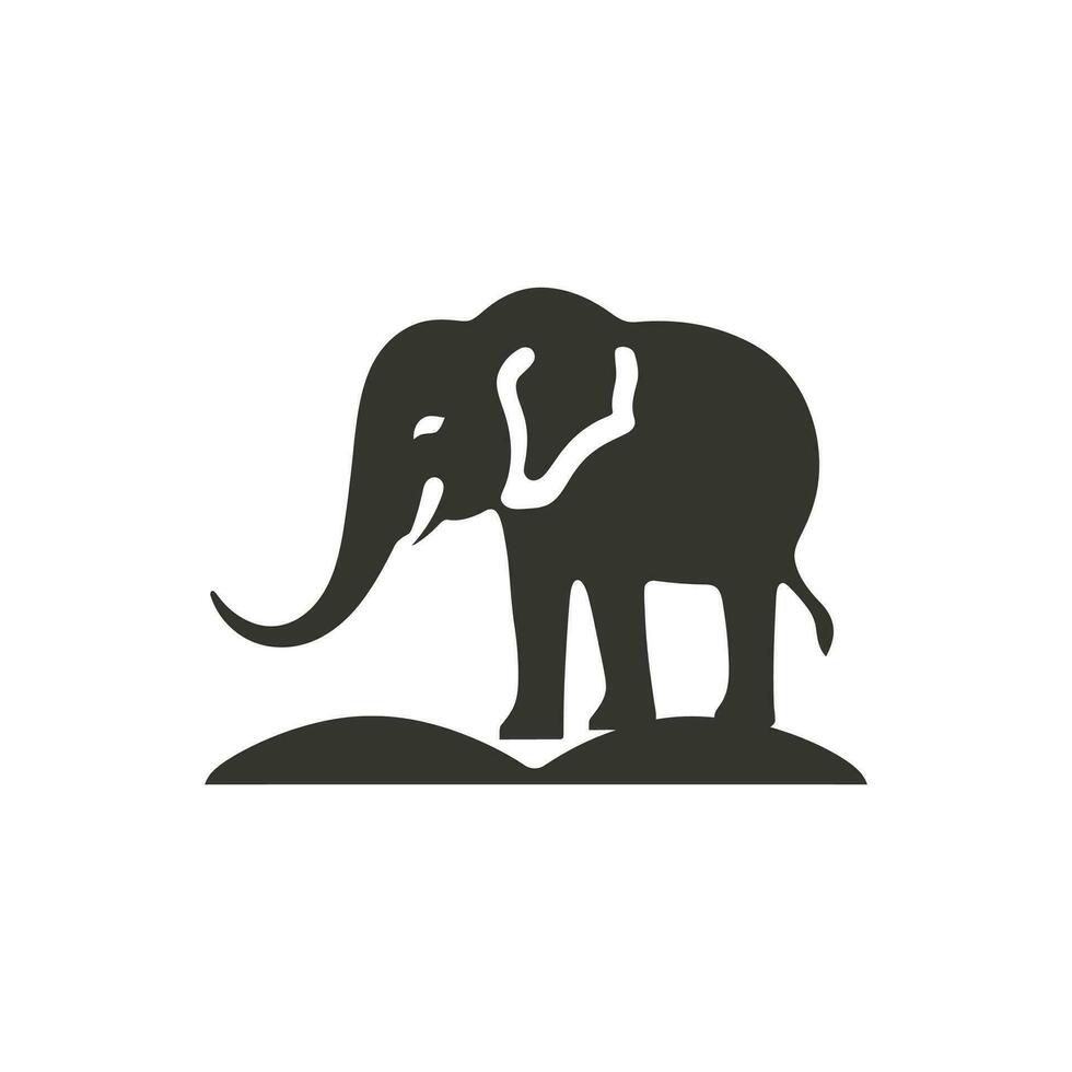 Elephant Icon on White Background - Simple Vector Illustration