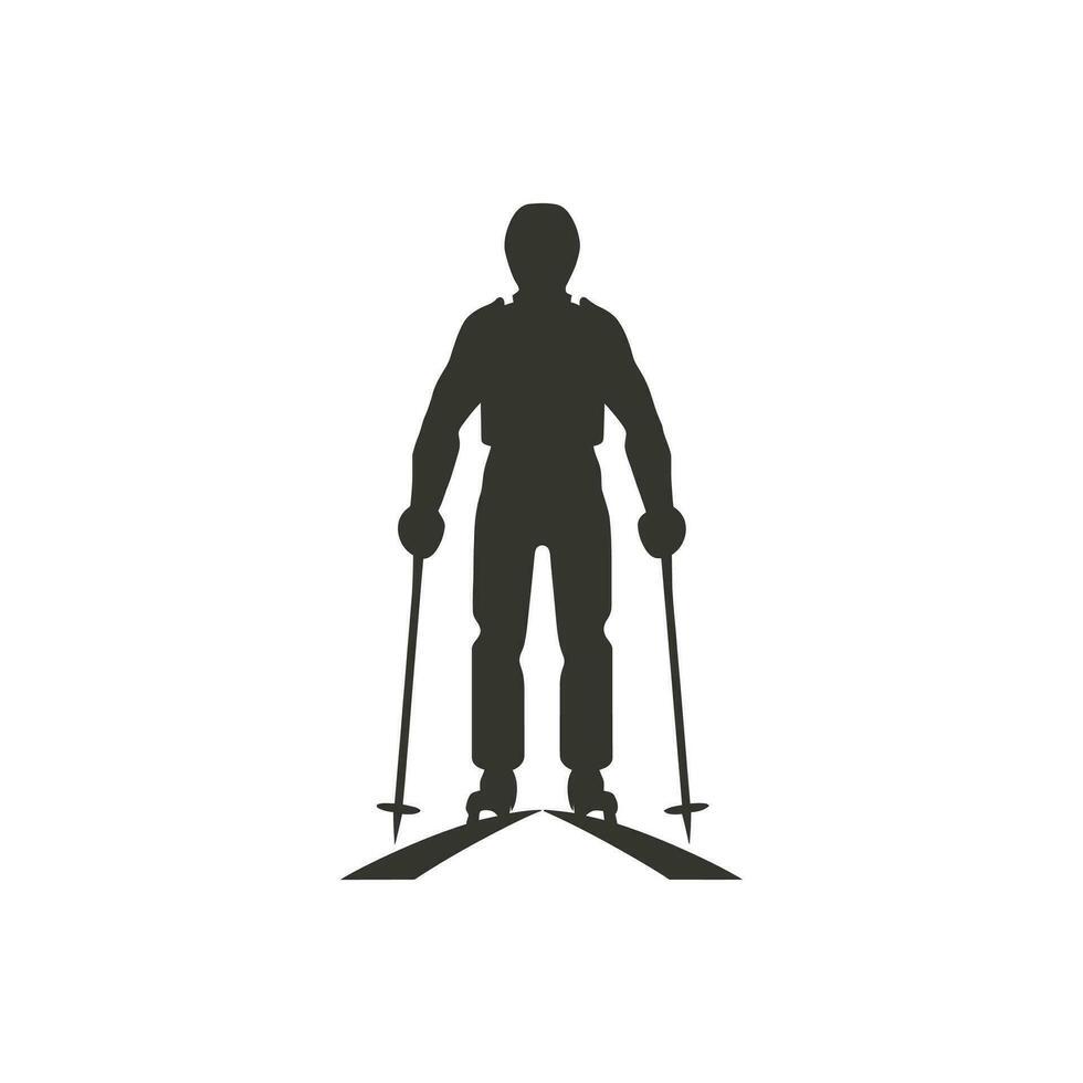 Skier Icon on White Background - Simple Vector Illustration