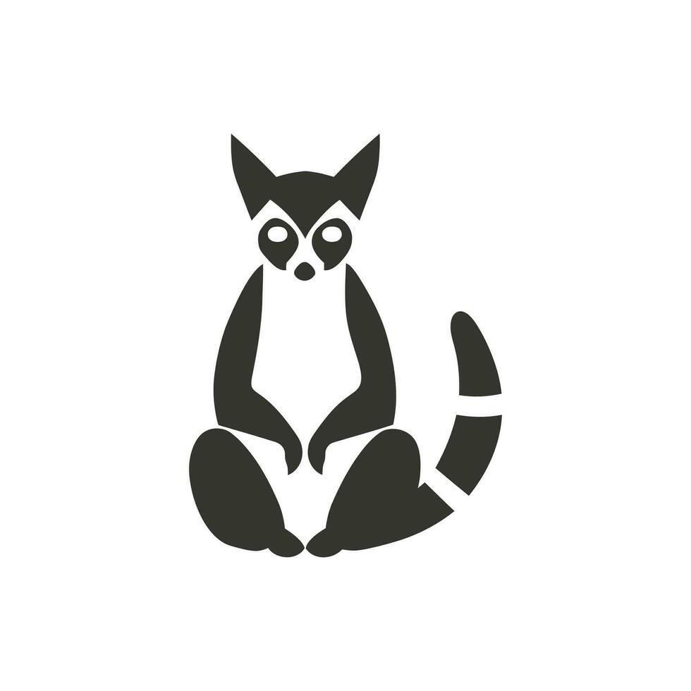 Ring tailed lemur Icon on White Background - Simple Vector Illustration