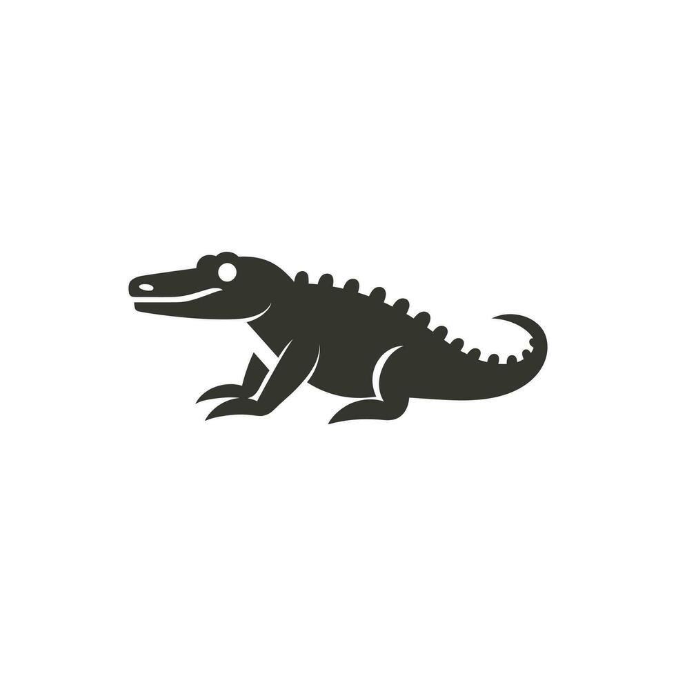 Crocodile Icon on White Background - Simple Vector Illustration