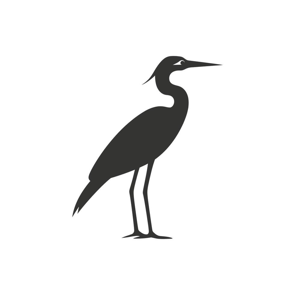 Heron bird Icon on White Background - Simple Vector Illustration