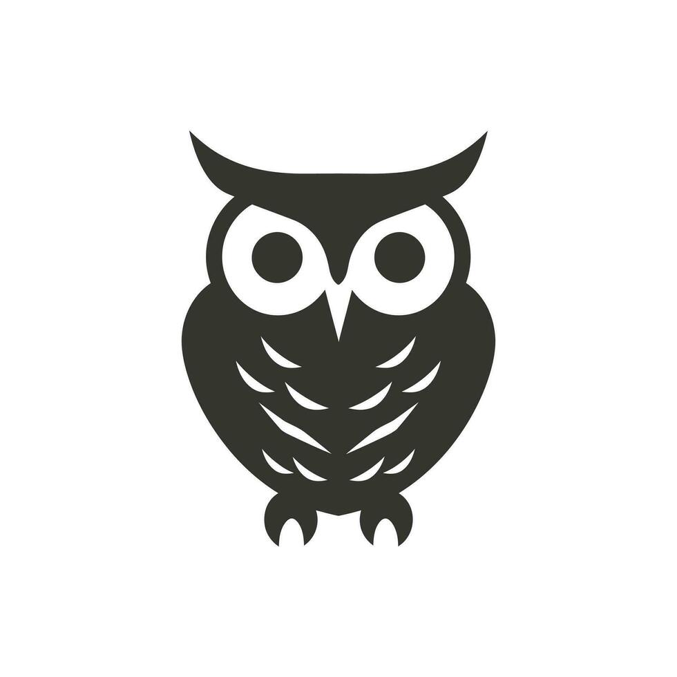 Owl Icon on White Background - Simple Vector Illustration