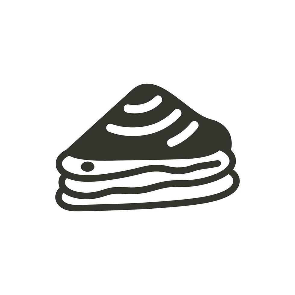 Nutella crepe icono en blanco antecedentes - sencillo vector ilustración