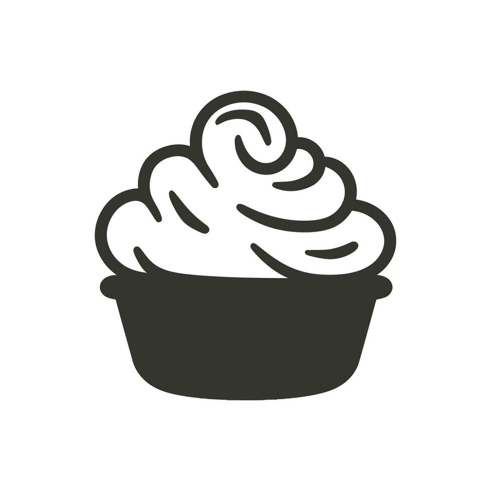 Whipped Cream Icon on White Background - Simple Vector Illustration