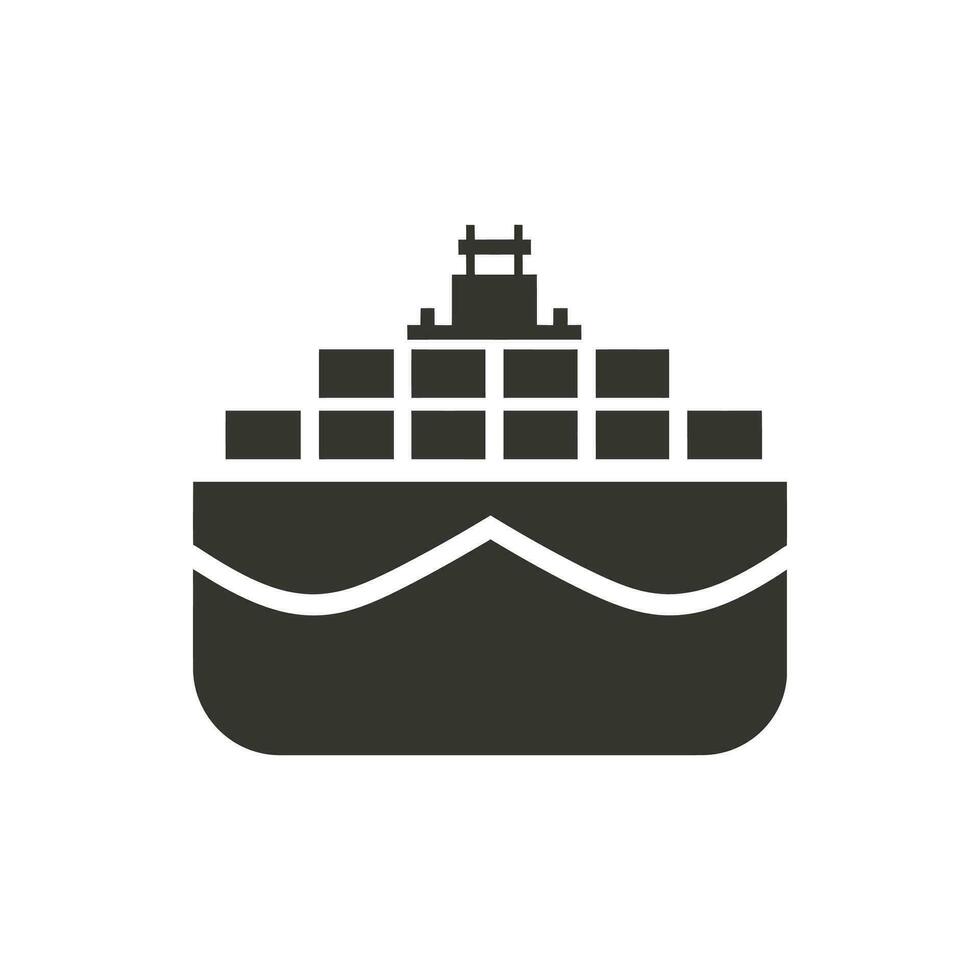 envase Embarcacion icono en blanco antecedentes - sencillo vector ilustración